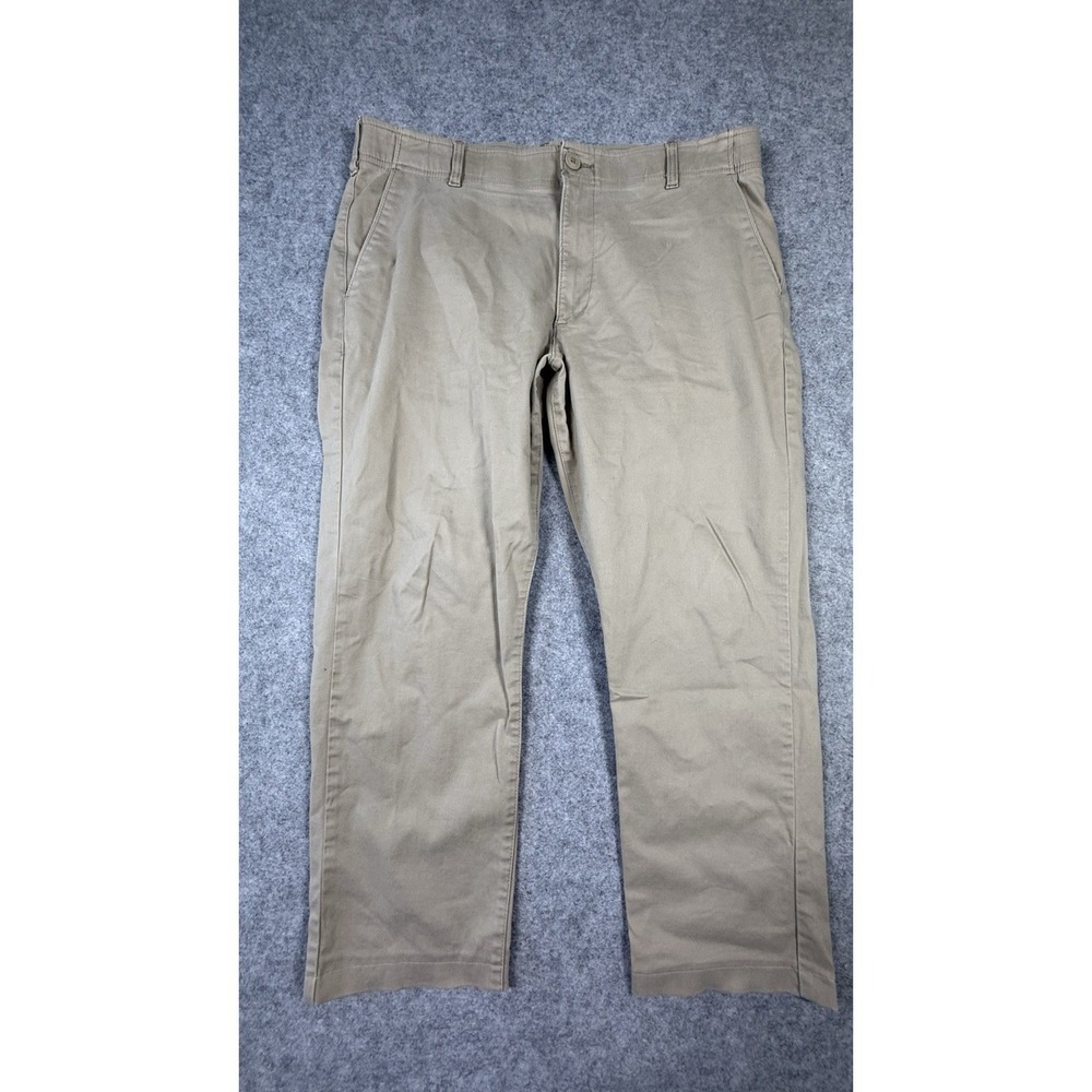Lee Mens Slim Fit Chino Pants 38x32 Khaki Tan Stretch Cotton 4163504
